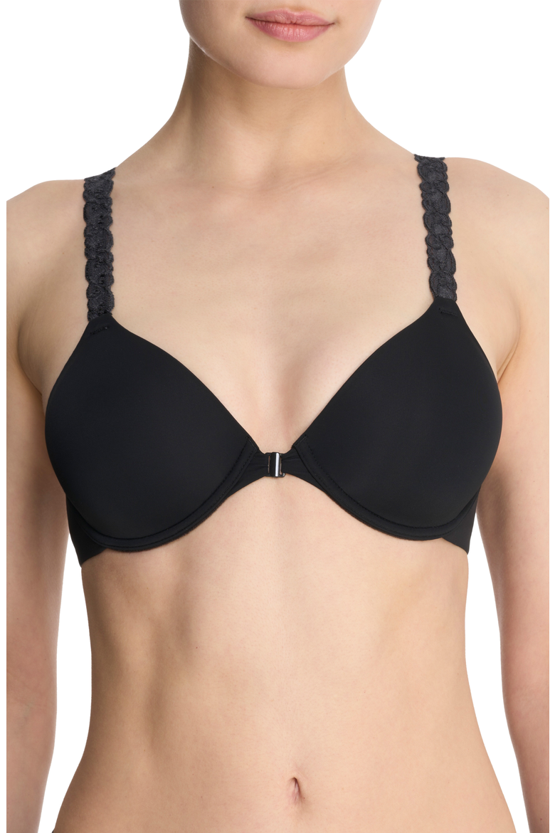 Pure Luxe Covertible Front Close Underwire Bra, Main, color, Black