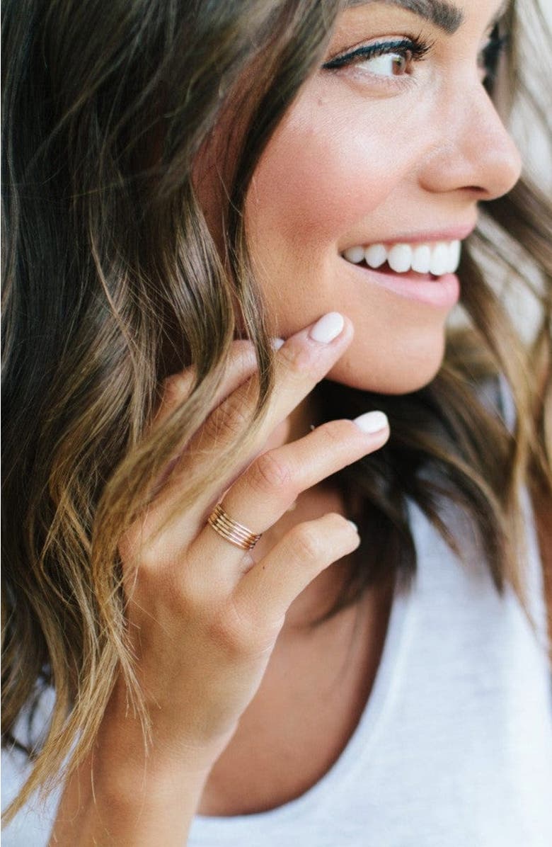 MADE BY MARY Hammered Stacking Ring, Alternate, color, Gold Filled