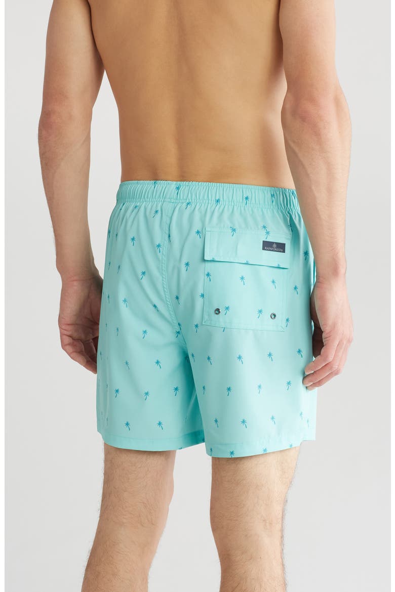 Palm Tree Swim Trunks, Alternate, color, ARUBA BLUE