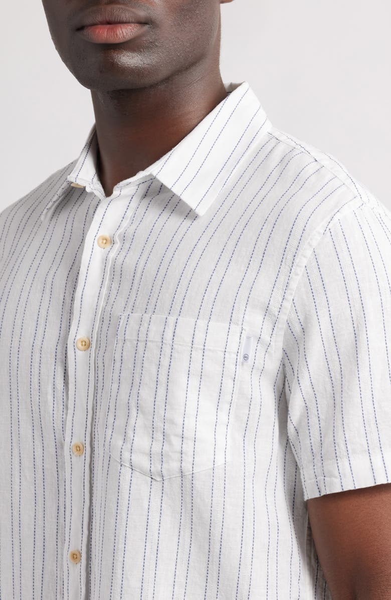 AG Aiden Stripe Short Sleeve Button-Up Shirt, Alternate, color, Micro Blue/White Stripe