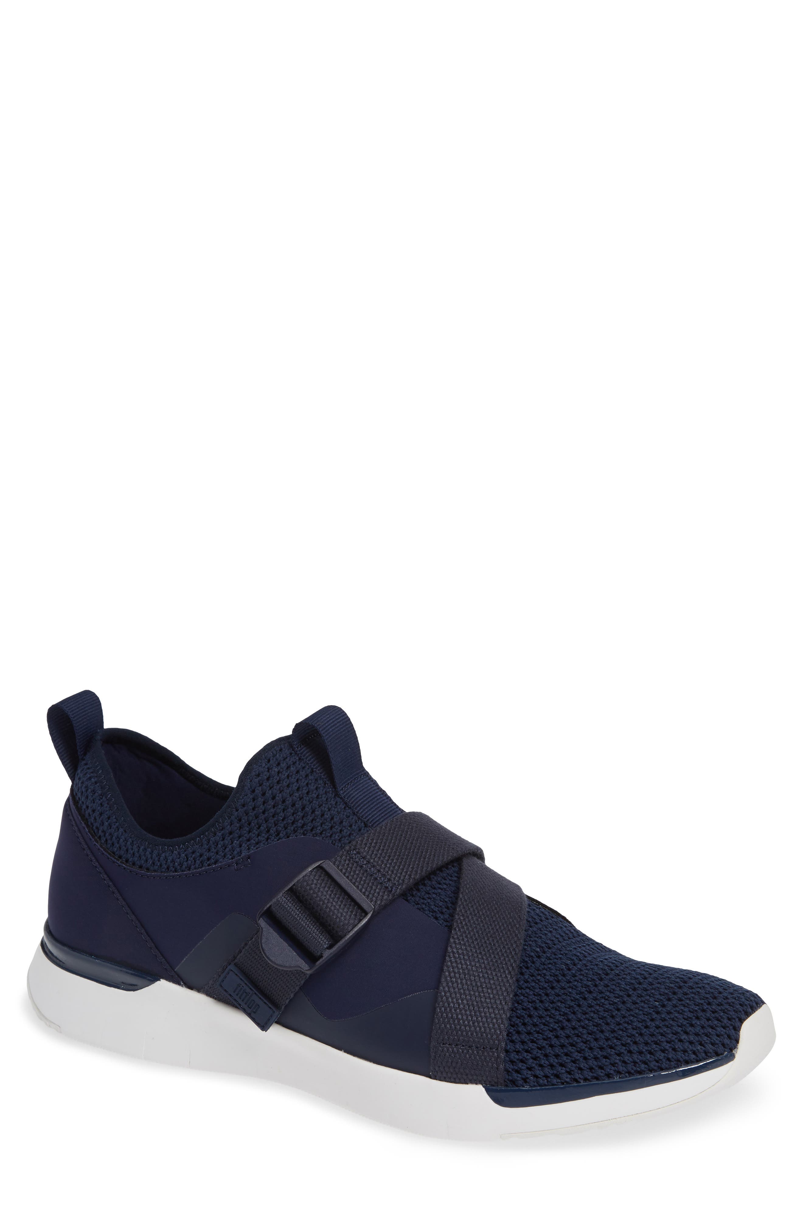 FlexKnit Strap Sneaker, Main, color, MIDNIGHT NAVY TEXTILE
