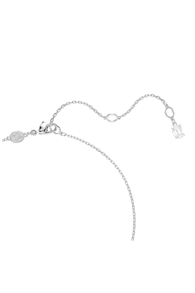 Swan Crystal & Faux Pearl Pendant Necklace, Alternate, color, WHITE/ SILVER