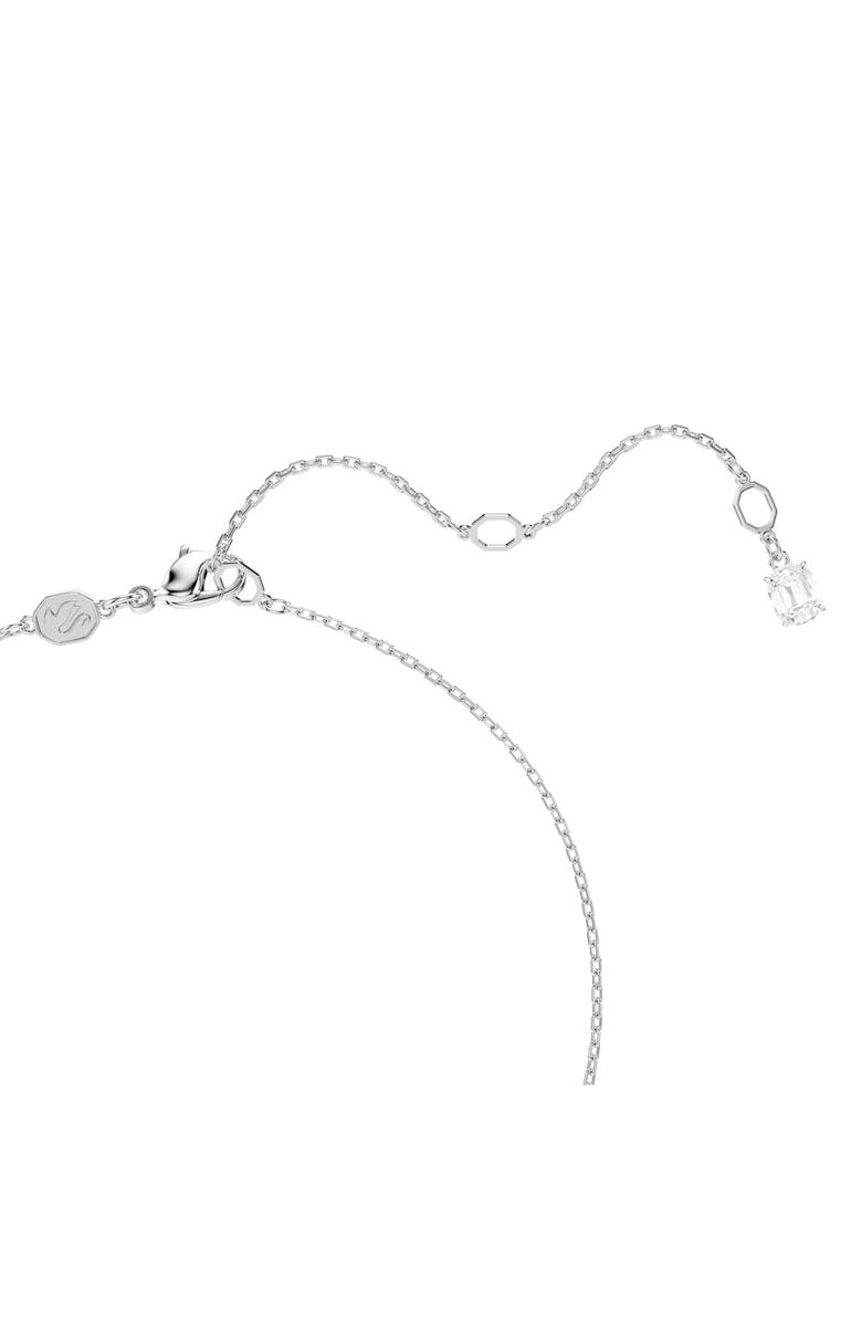 Swarovski Swan Crystal & Faux Pearl Pendant Necklace, Alternate, color, White/ Silver