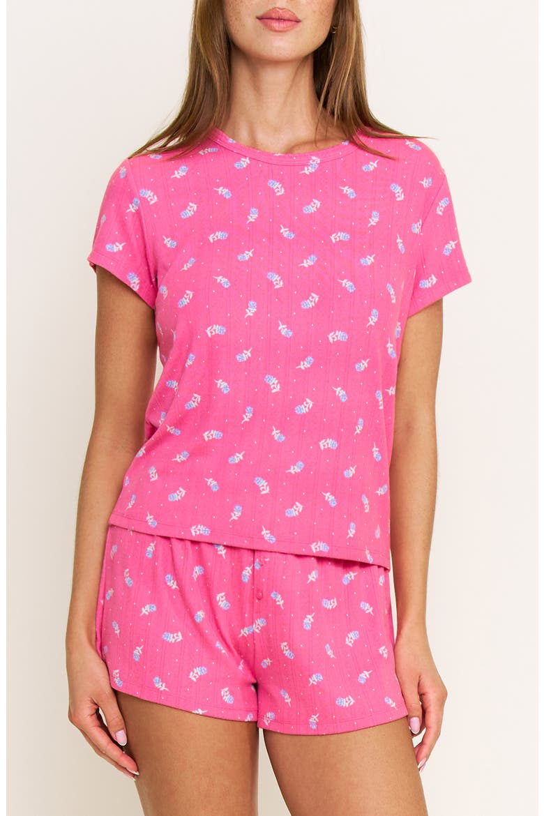 Blissful Pointelle Short Pajamas, Main, color, FUCHSIA WILD ROSE