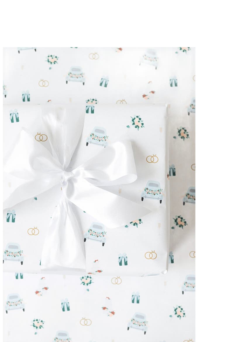 Illustrated Wedding Pattern Wrapping Paper wrapping paper, Alternate, color, Wedding Pattern