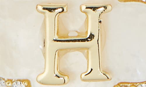 Argento Vivo Sterling Silver Clover Mother-of-pearl Initial Pendant Necklace In Gold