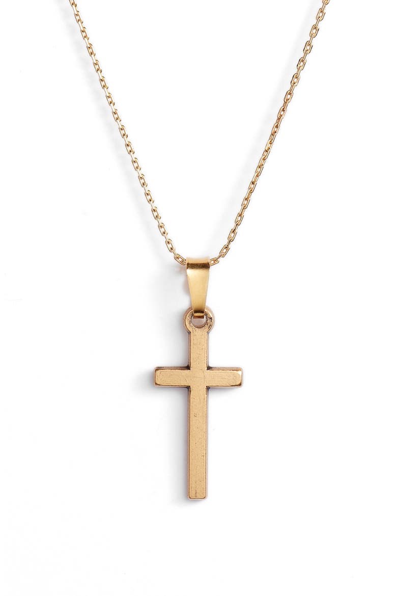 Cross Pendant Necklace, Main, color, GOLD