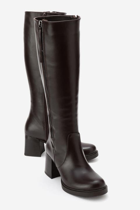 Lensa Leather Block Heel Boot