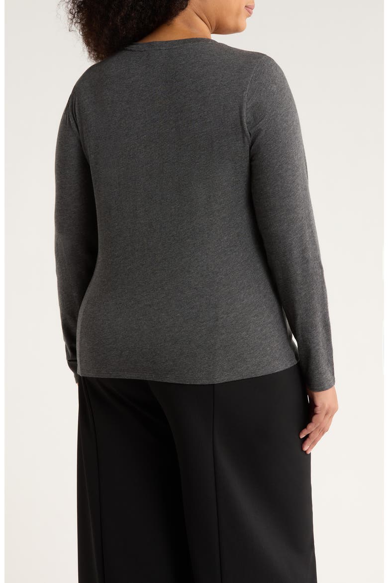 V-Neck Long Sleeve T-Shirt, Alternate, color, CHARCOAL
