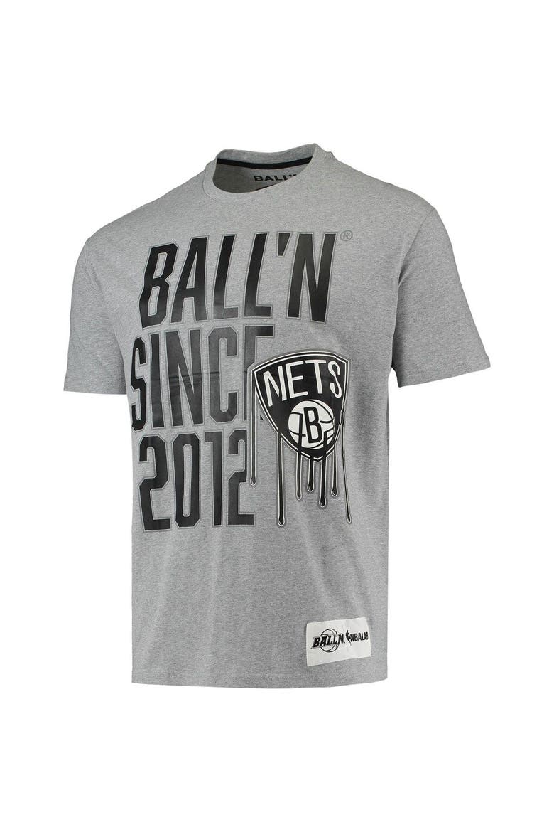 Men's BALL'N Heathered Gray Brooklyn Nets Since 2012 T-Shirt, Alternate, color, Heather Gray
