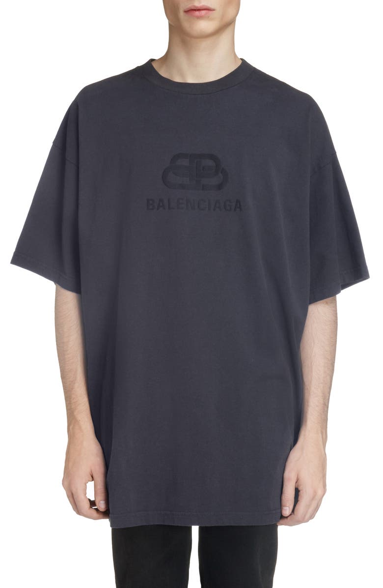 Balenciaga Longline Logo T-Shirt, Main, color, 