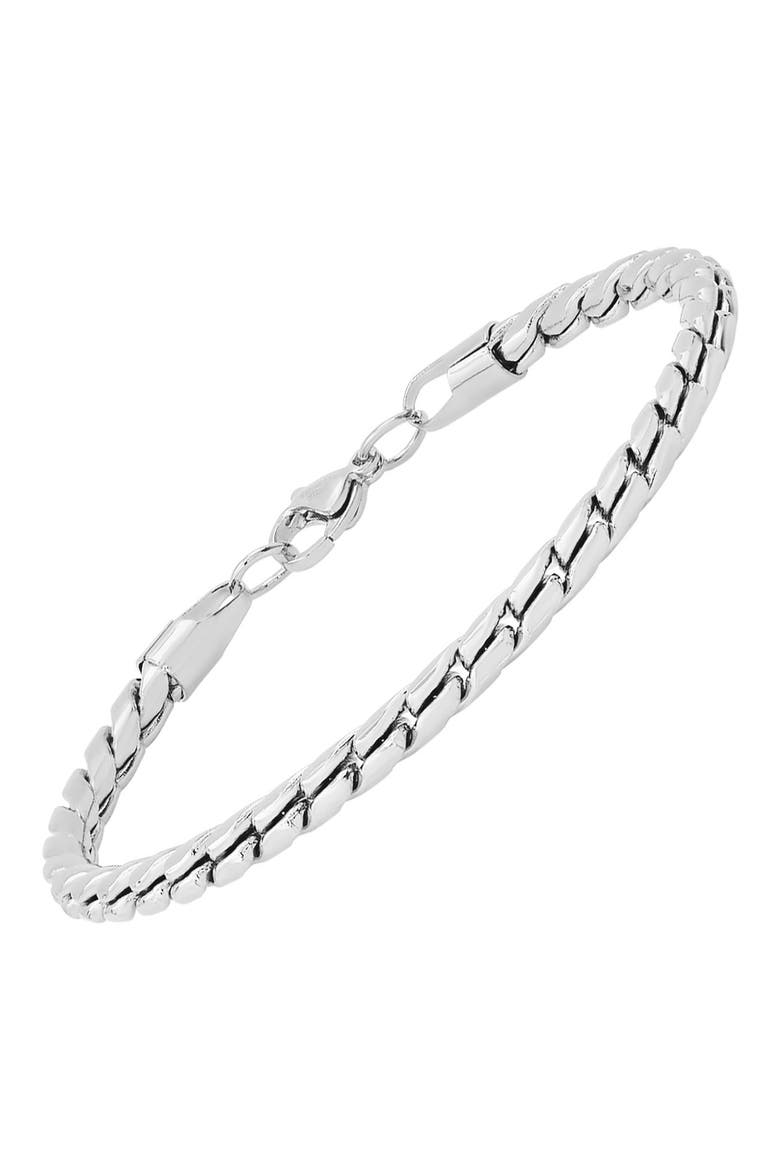 Men's Oxidized Stainless Steel Chain Bracelet, Alternate, color, SILVER
