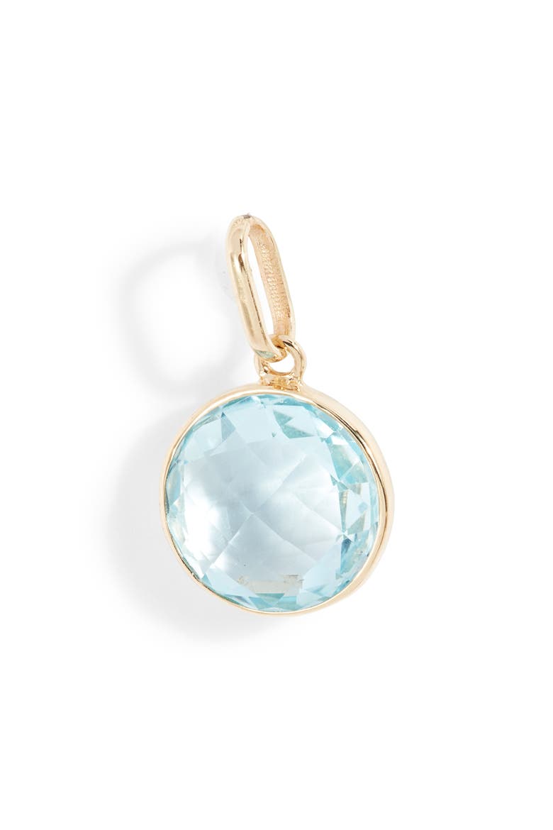 Classique Bezel Swiss Blue Topaz Charm, Main, color, SWISS BLUE TOPAZ