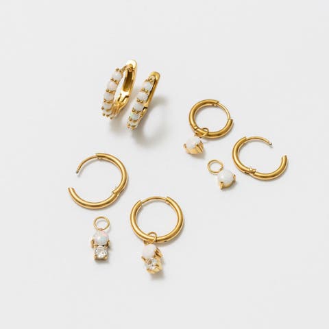 Opal Stack Earring Set