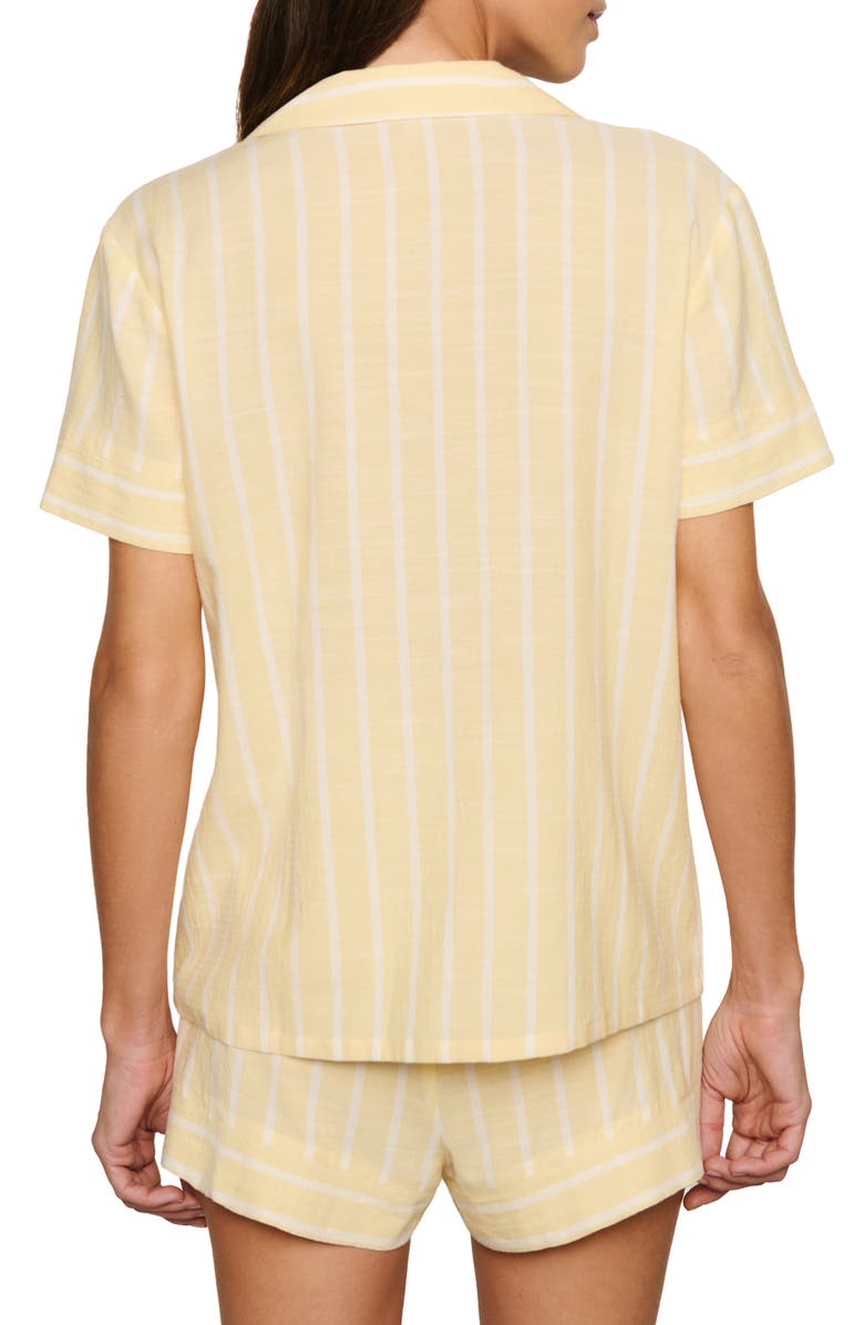 Eberjey Nautico Stripe Short Sleeve Shirt & Shorts Pajamas, Alternate, color, Classic Stripe Sunbeam/ Ivory
