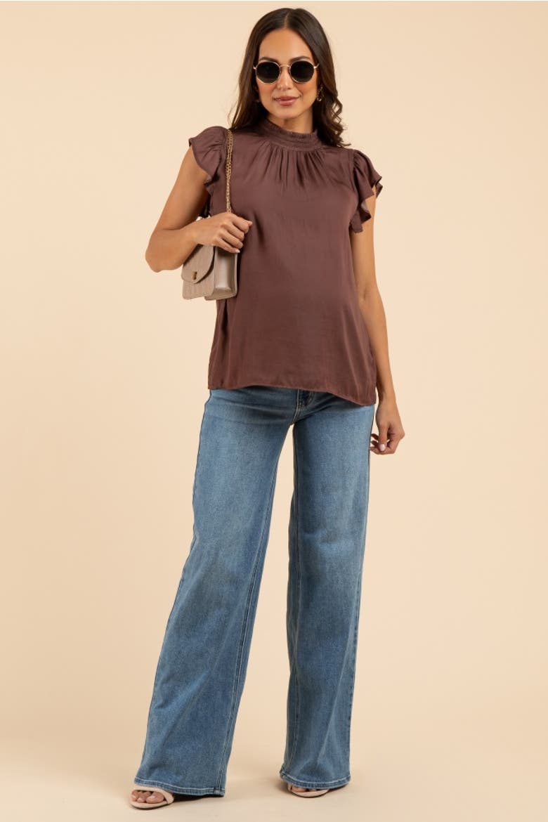 Wide Leg Maternity Jeans, Alternate, color, Blue