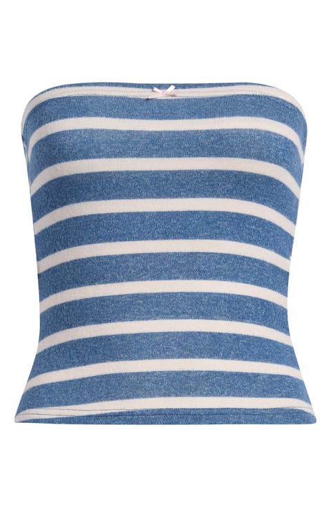 Stripe Quinn Strapless Top