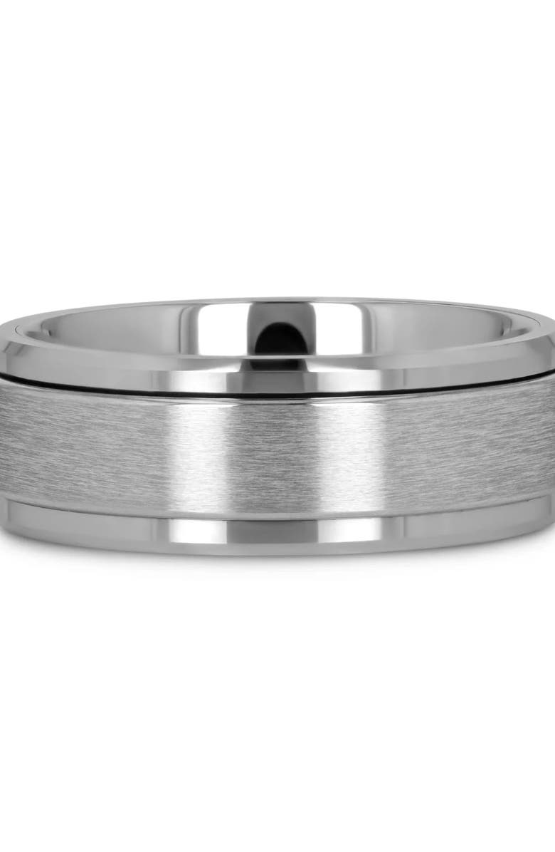 Larson Jewelers Revolution Tungsten Carbide Spinning Band, Alternate, color, Metallic Silver