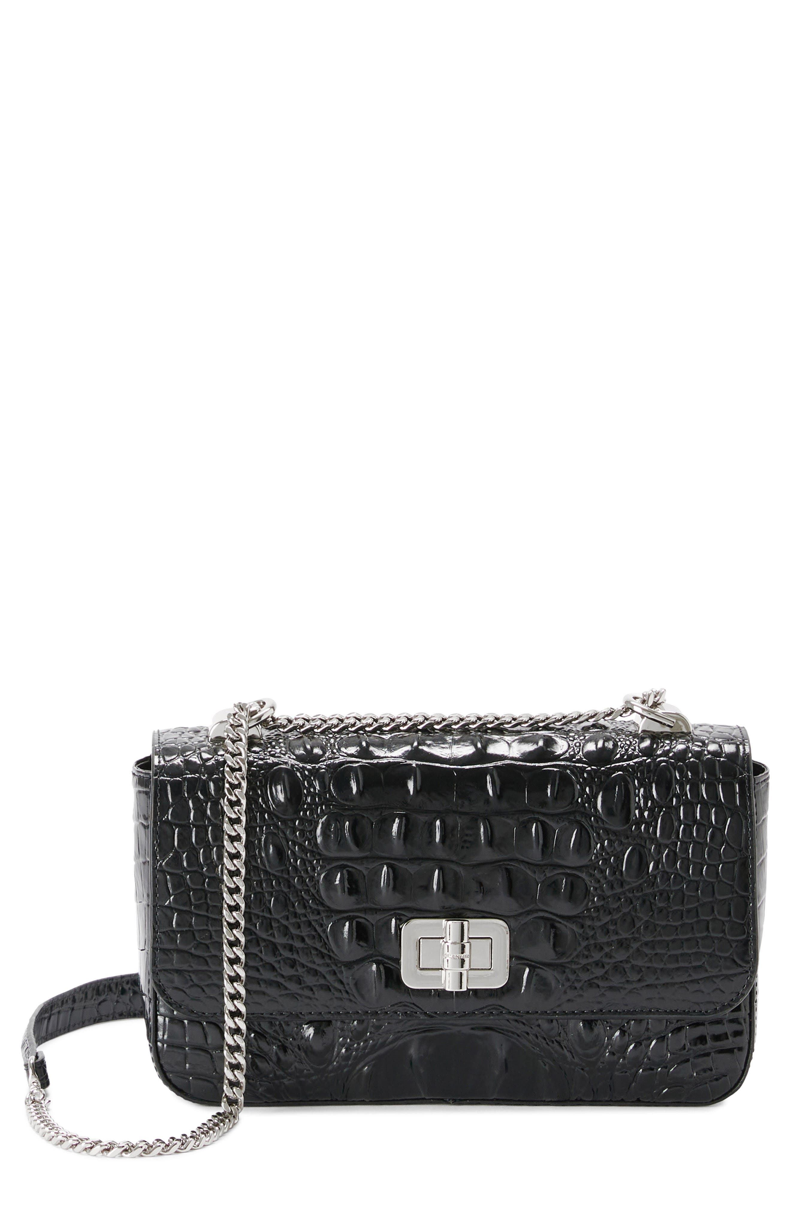 Brahmin Rosa Croc Embossed Leather Convertible Crossbody Bag, Main, color, 