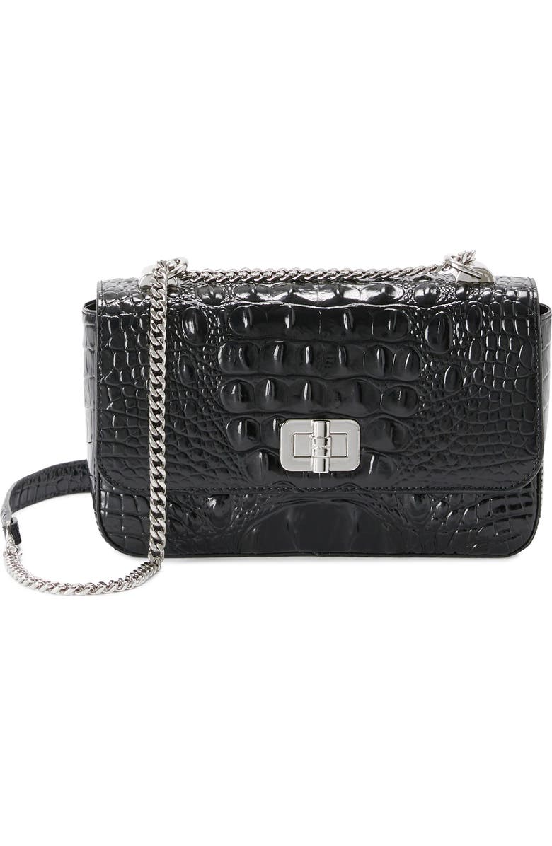 Brahmin Rosa Croc Embossed Leather Convertible Crossbody Bag, Main, color,