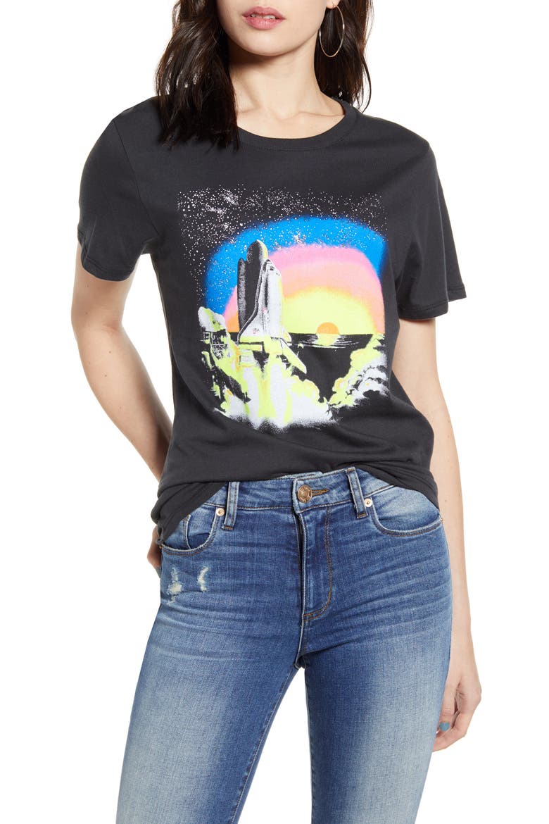 Shuttle Rainbow Graphic Tee, Main, color, BLACK