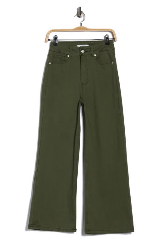 Vigoss Dylan Crop Wide Leg Jeans In Green