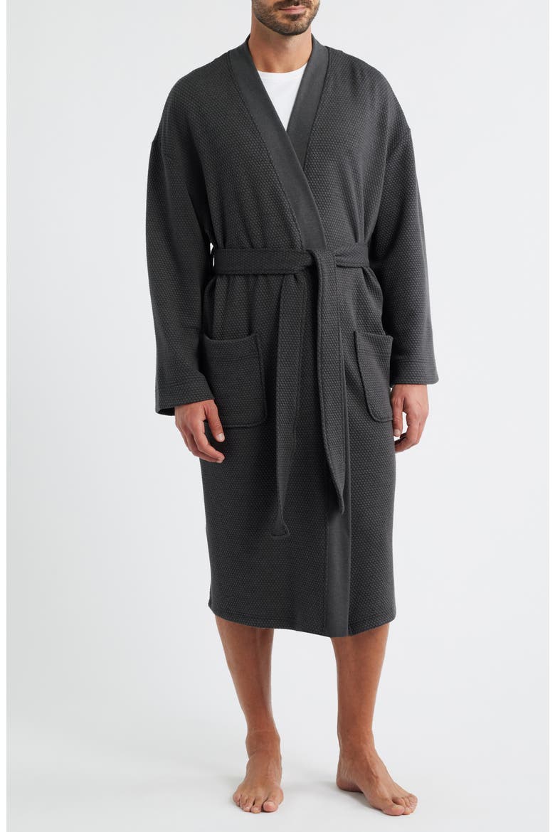 Tomorroland Waffle Knit Robe, Main, color, CHARCOAL