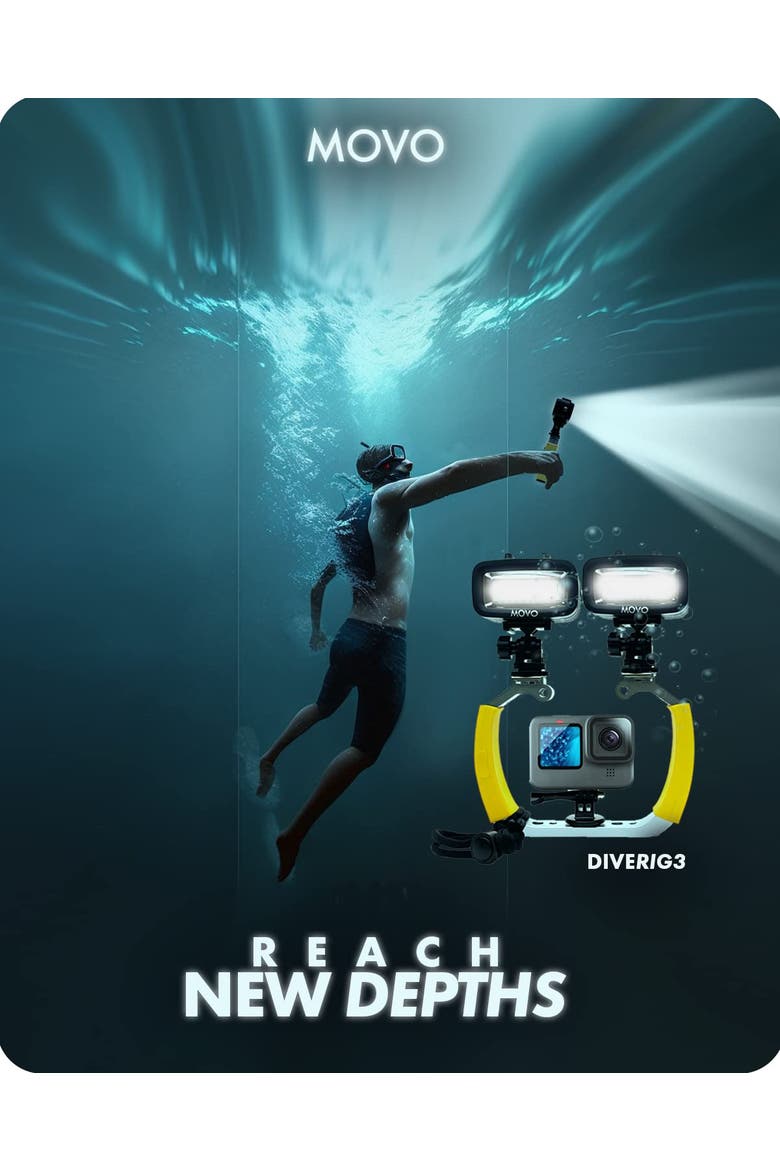 DiveRig3 Diving Rig Bundle with 2 Waterproof LED Lights - Compatible with GoPro HERO Series and DJI Osmo Action Cam, Alternate, color, Black