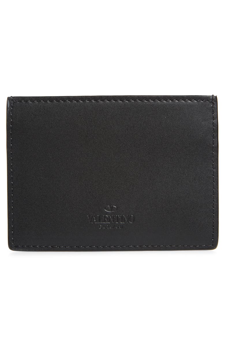 Valentino Garavani VLTN Leather Card Holder, Alternate, color,