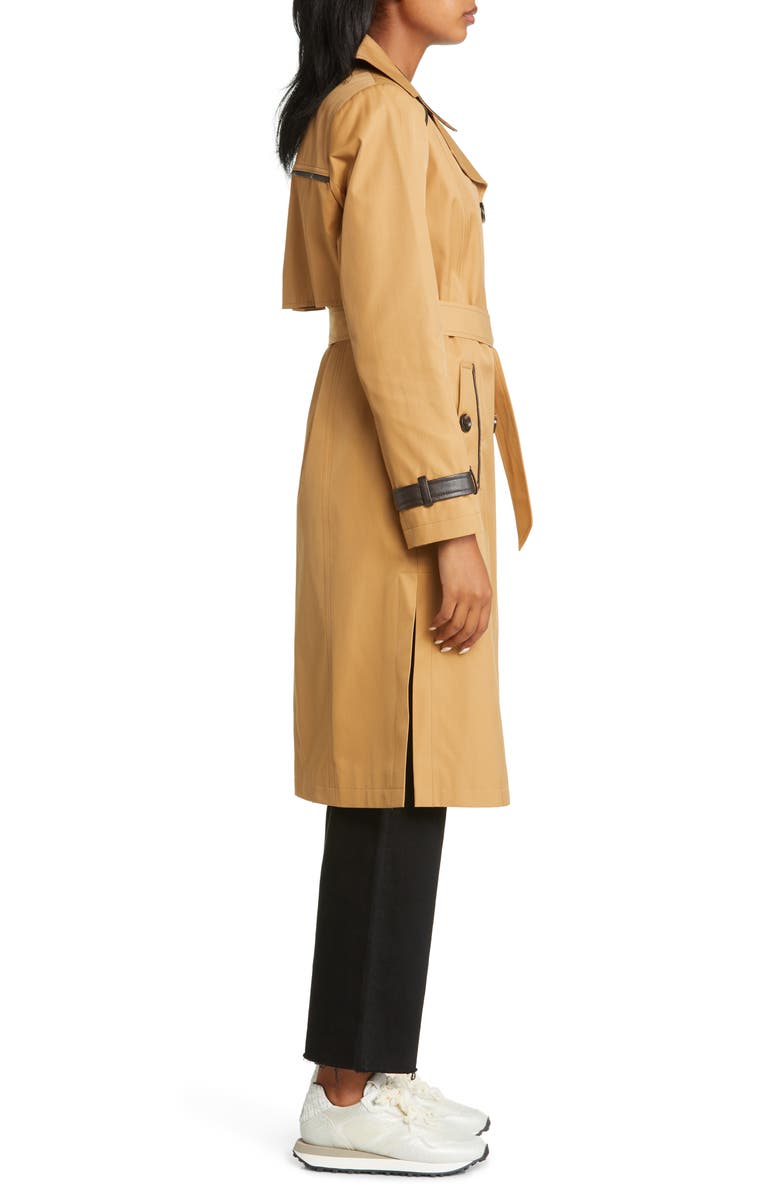 Sam Edelman Water Repellent Cotton Blend Trench Coat, Alternate, color,