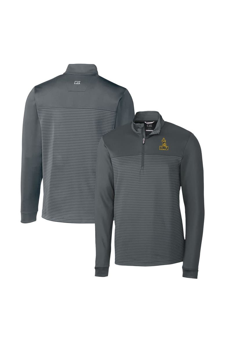 Cutter & Buck Men's Cutter & Buck Steel Northern Arizona Lumberjacks Traverse Stripe Quarter-Zip Pullover Top, Main, color, 