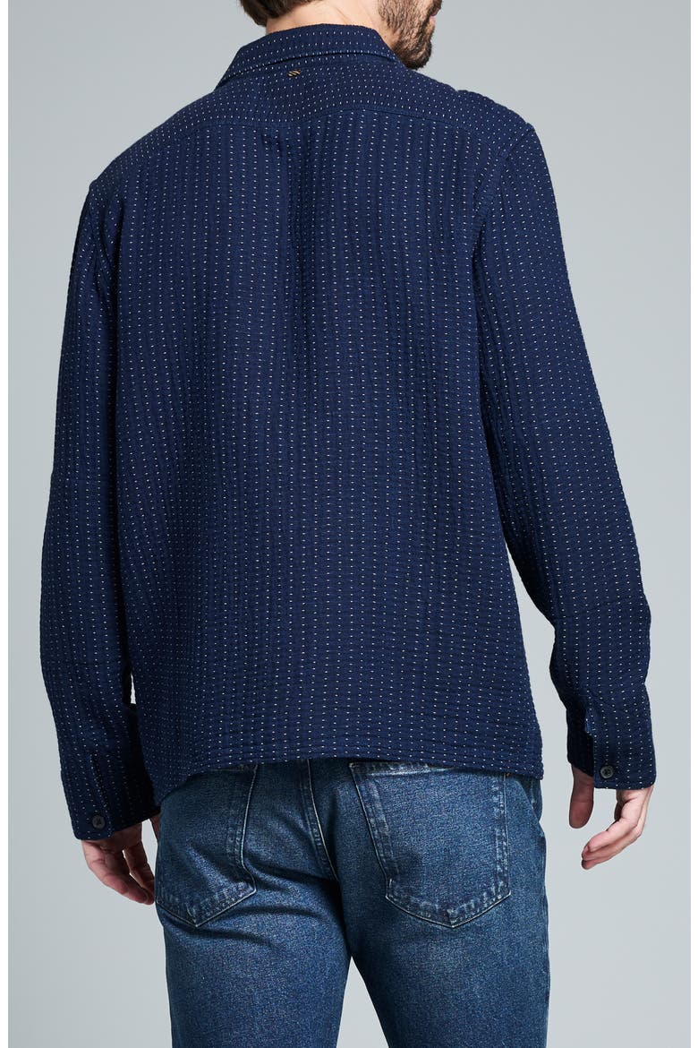 Pin Dot Cotton Dobby Overshirt, Alternate, color, CARBON BLUE