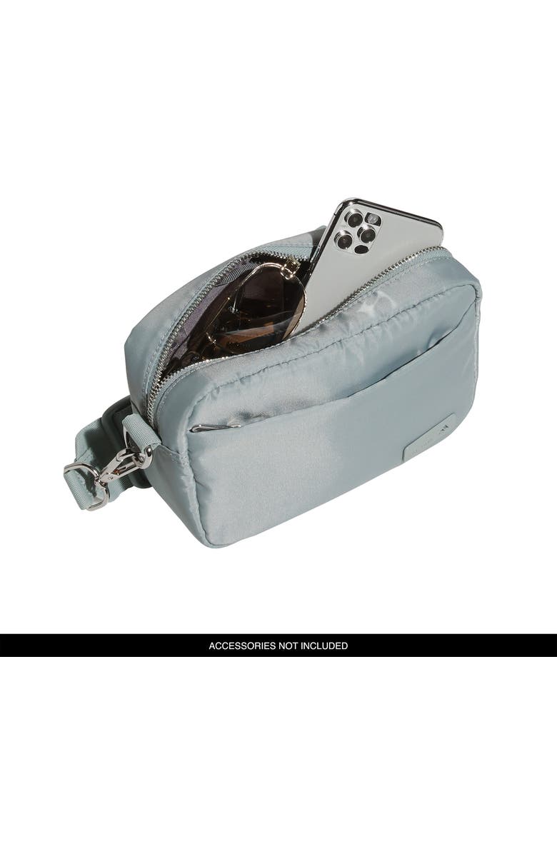 adidas Luxe Satin Crossbody Bag, Alternate, color, Wonder Sage Green/ Silver