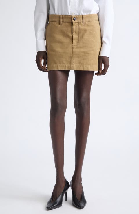 Cotton Canvas Miniskirt