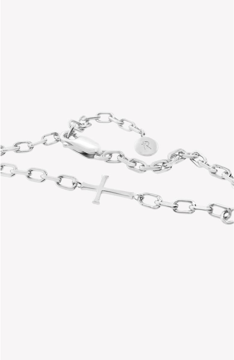 Rizen Jewelry Mini Chain Breaker Cross Bracelet, Alternate, color, Sterling Silver