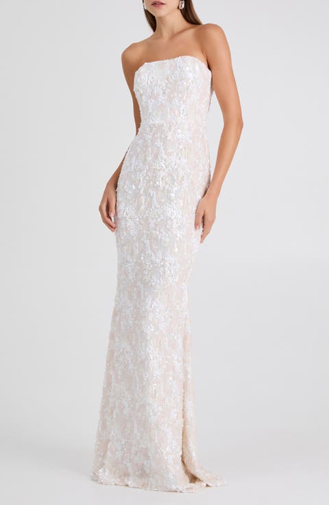 Helen Sequin Strapless Mermaid Gown