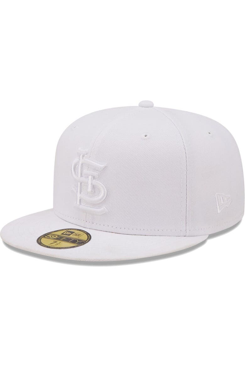 Men's New Era St. Louis Cardinals White on White Logo 59FIFTY Fitted Hat, Main, color, White