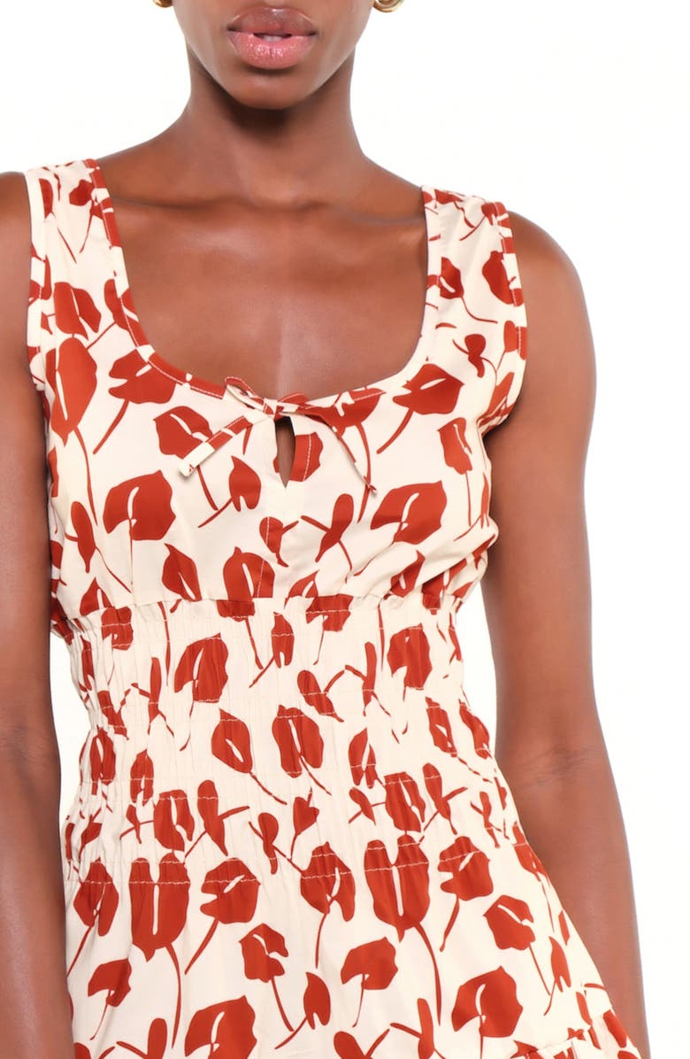 The Lulo Project Victoria Floral Tiered Stretch Cotton Minidress, Alternate, color, 