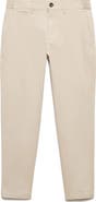 MANGO Slim Fit Flat Front Cotton Stretch Twill Chinos