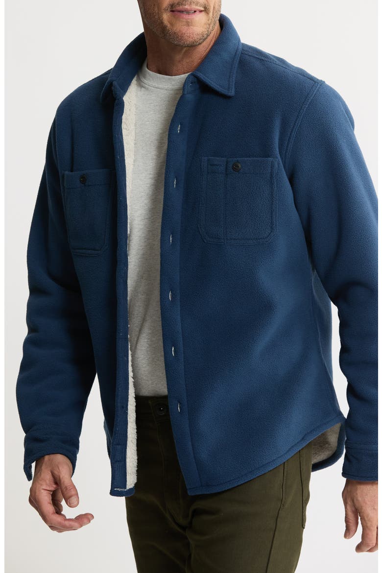 Shirt Jacket with Faux Fur Lining, Alternate, color, DENIM