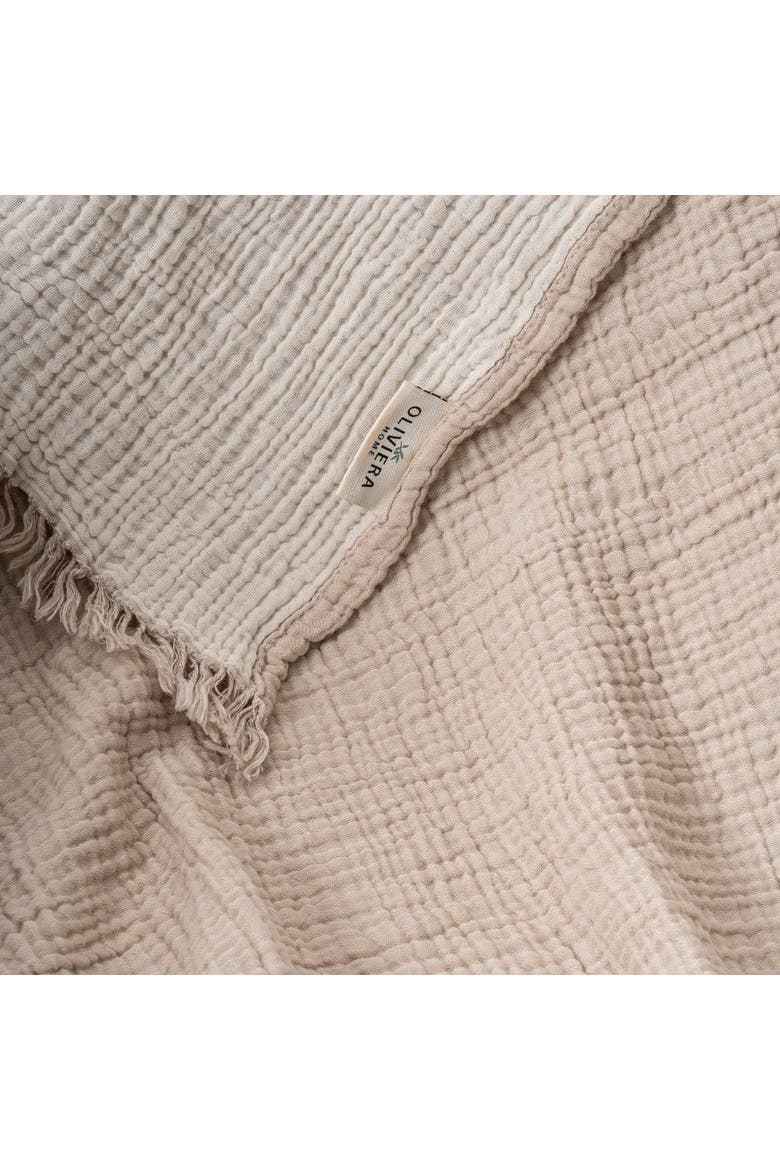 Soho Supersoft 4-Layer Cotton Gauze Throw, Alternate, color, Sand