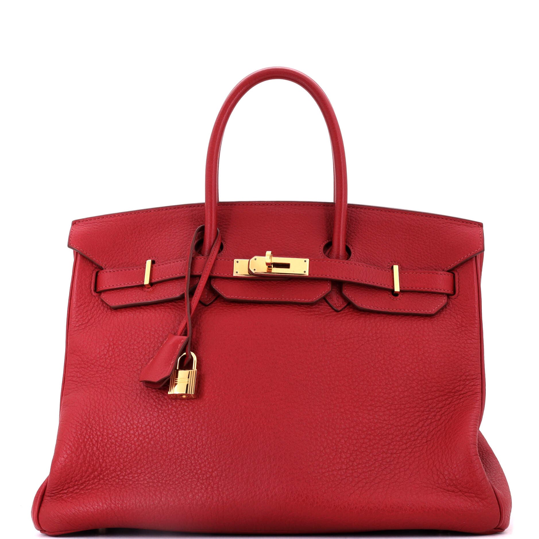 Birkin Handbag Red Clemence with Gold Hardware 35, Main, color, Red