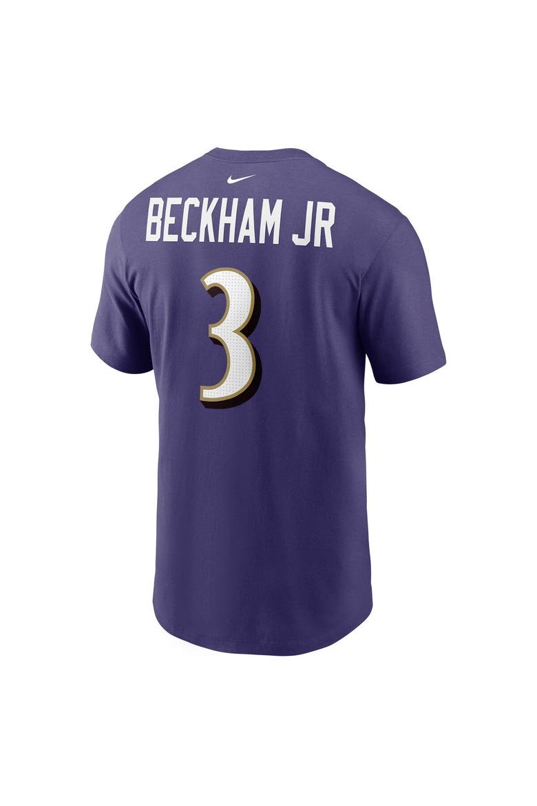 Men's Nike Odell Beckham Jr. Purple Baltimore Ravens Player Name & Number T-Shirt, Alternate, color, Purple