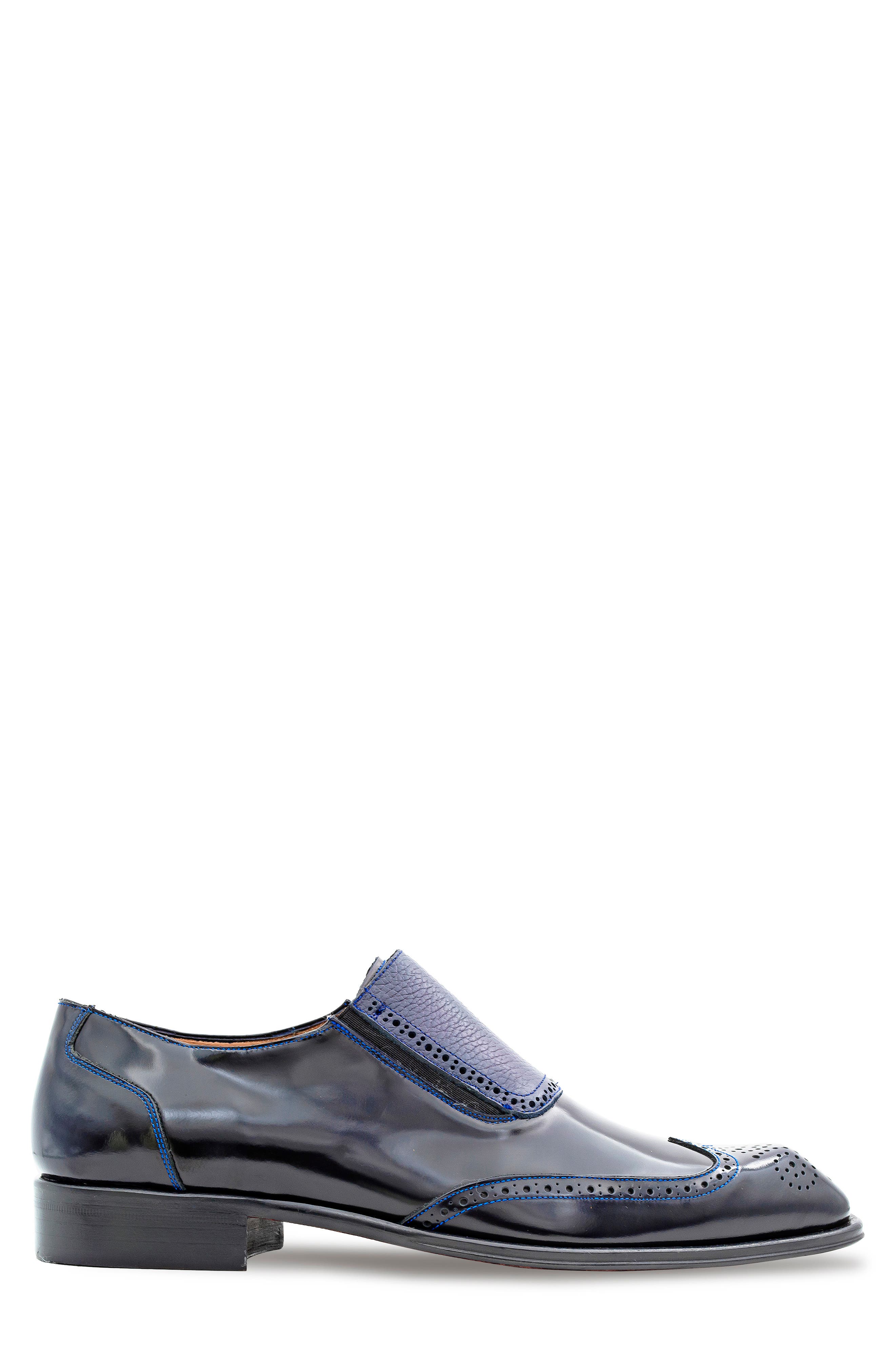 Wingtip Slip-On Shoe, Alternate, color, BLUE