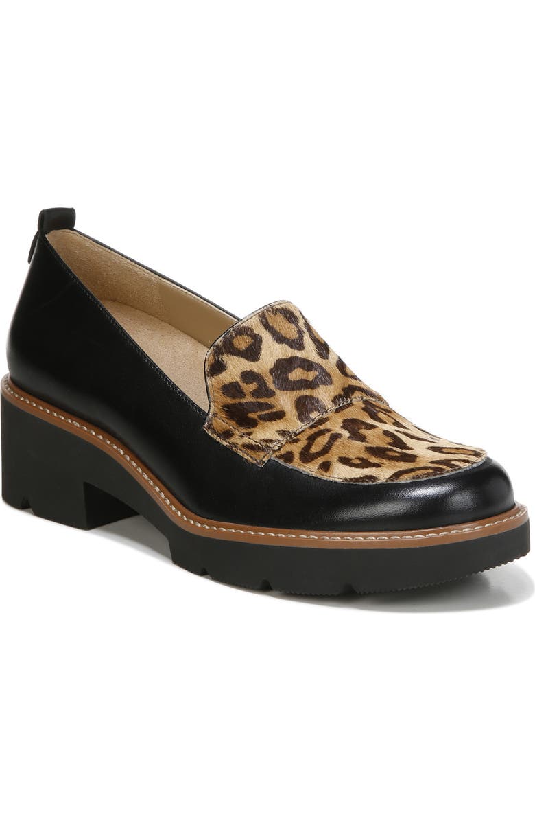 Naturalizer Darry2 Genuine Calf Hair Accent Loafer, Main, color, Black Cheetah
