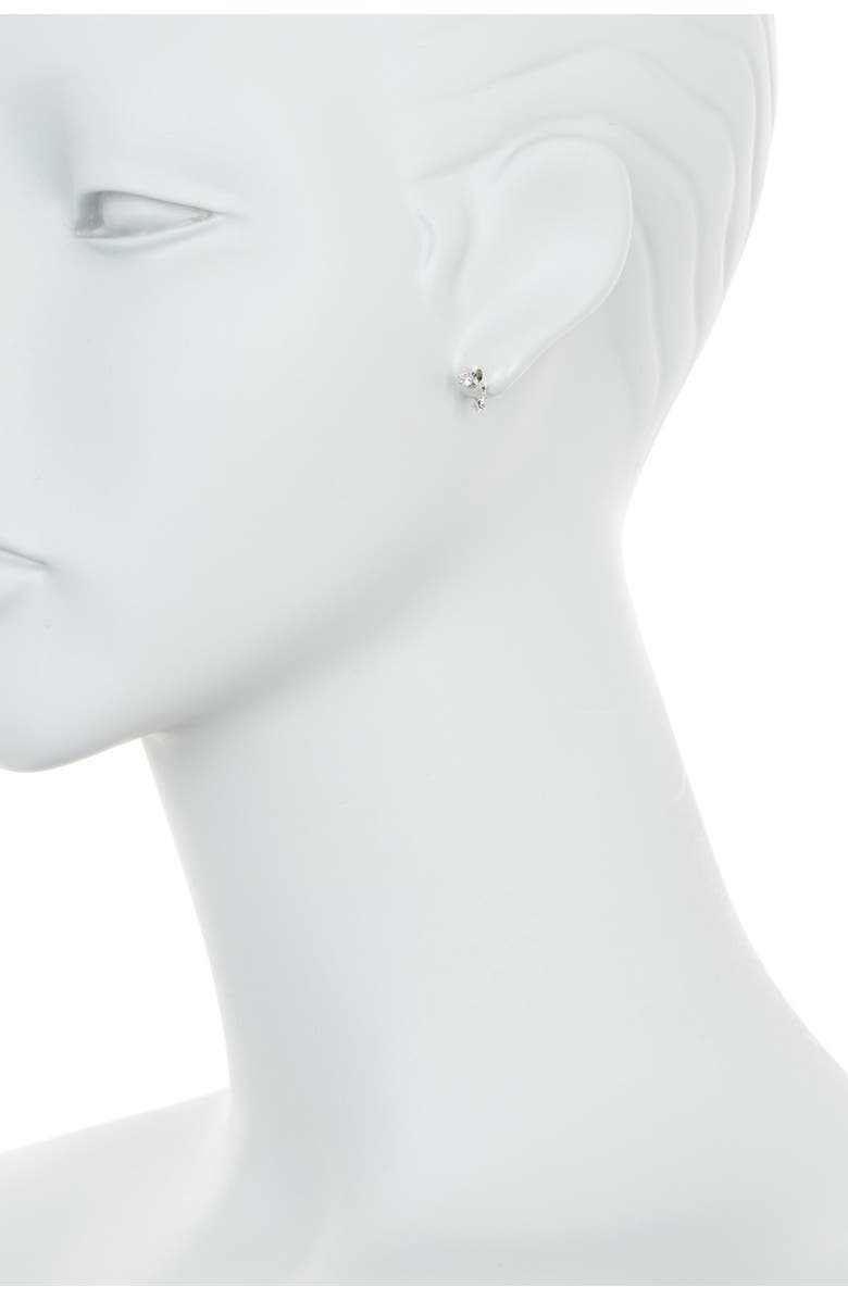 Nadri Rhodium Plated Prong Set CZ Cluster Star Stud Earrings, Main, color, 