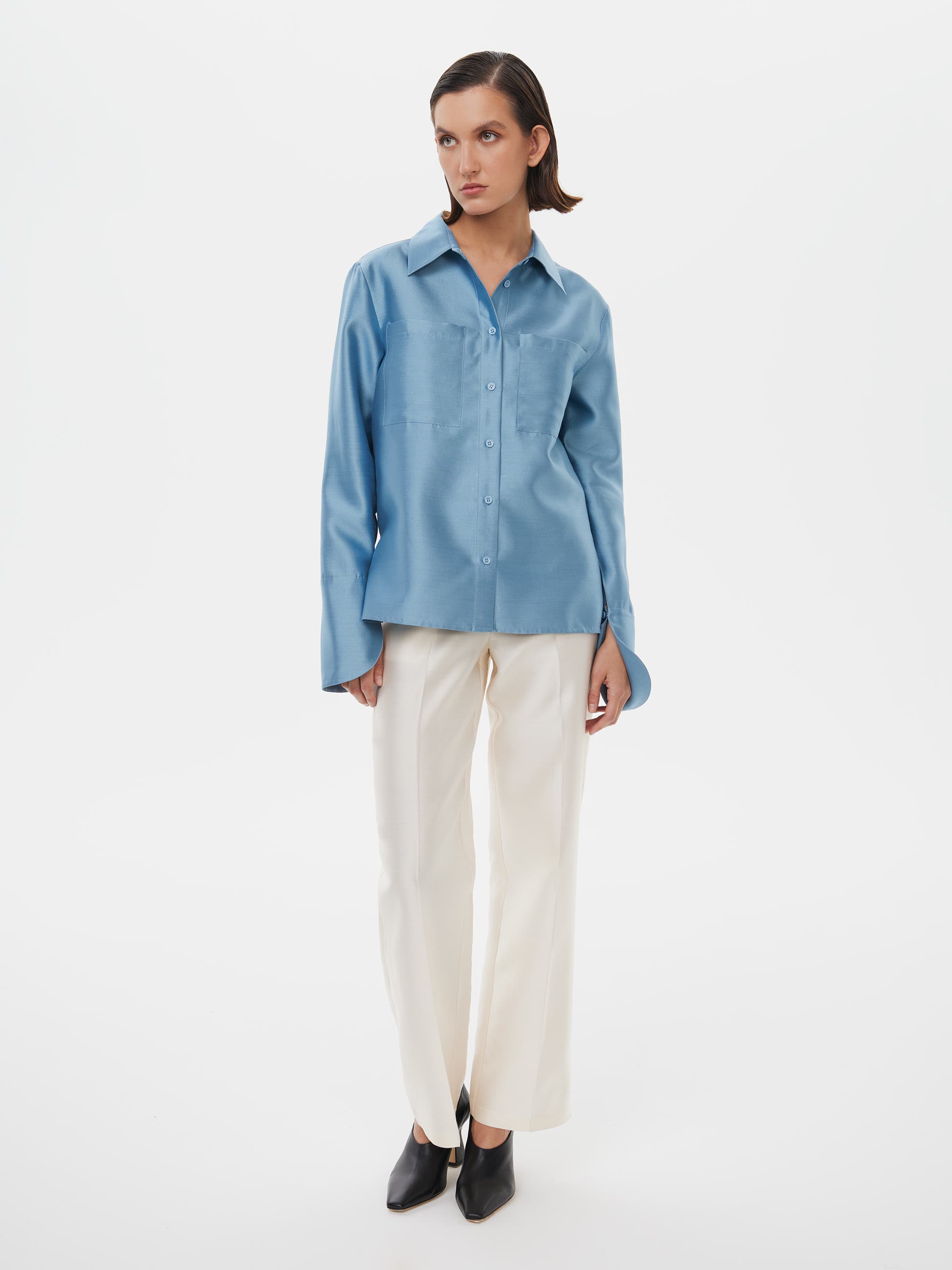 Silk-Wool Blend Fitted Shirt - image 4