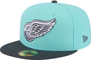 New Era Men's New Era Turquoise/Charcoal Detroit Red Wings Two-Tone Color Pack 59FIFTY Fitted Hat