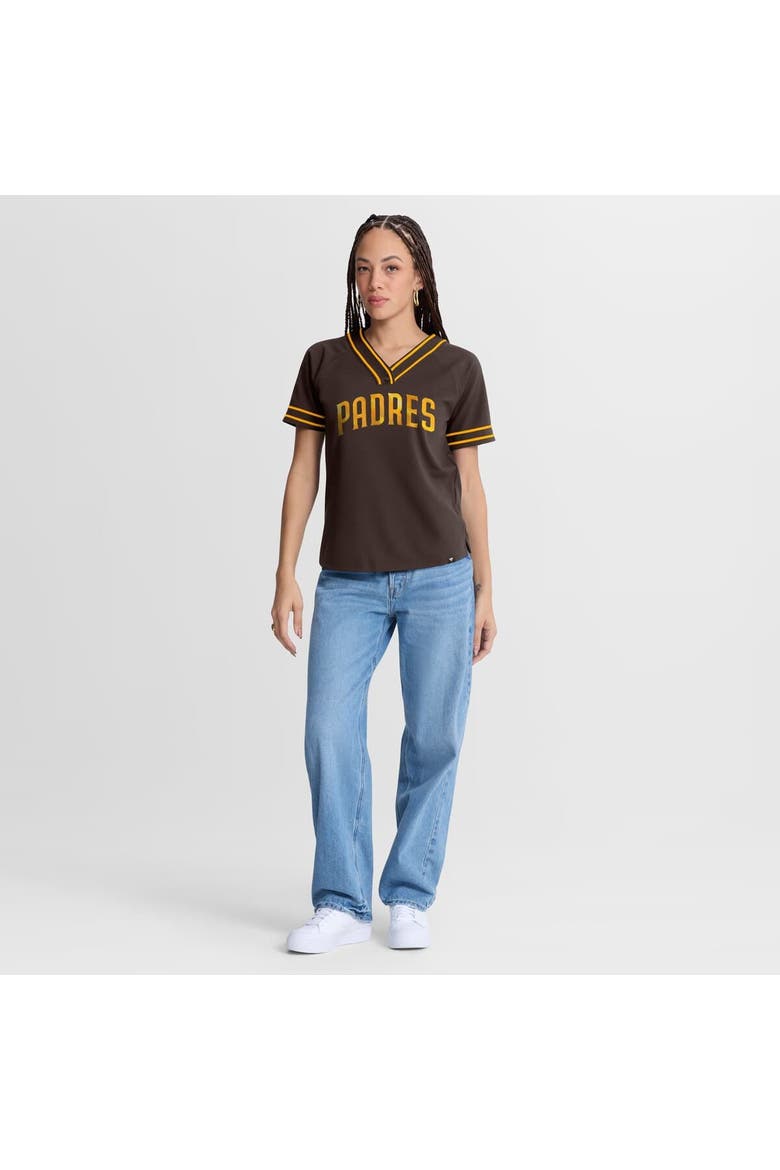 Women's Fanatics Brown San Diego Padres Diva Race Ahead Raglan V-Neck T-Shirt, Alternate, color, Brown