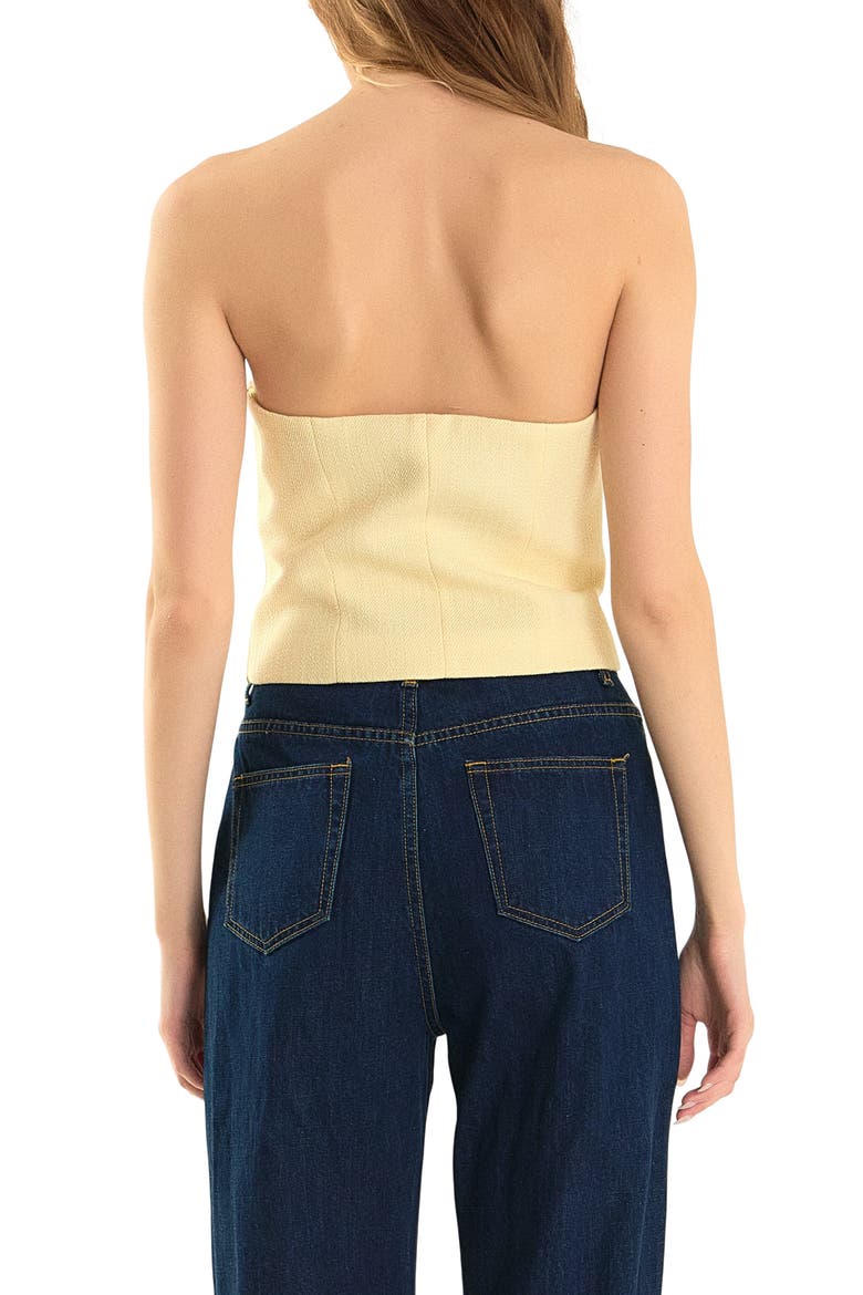 Strapless Tweed Corset Top, Alternate, color, BUTTER